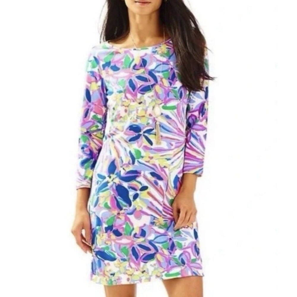LILLY PULITZER Marlowe Dress in Havin a Blast Womens XS Pima Cotton Pullover